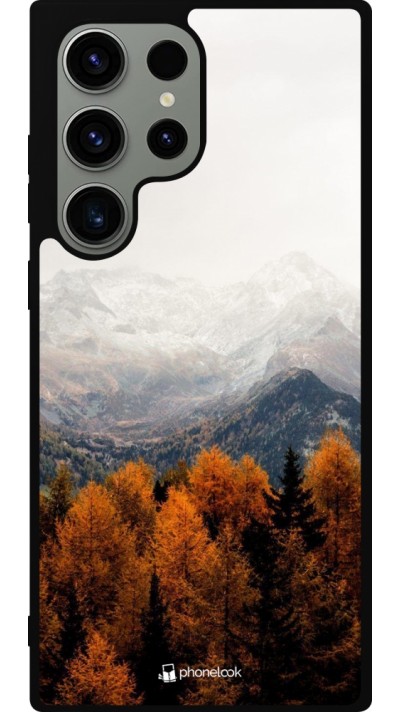 Samsung Galaxy S23 Ultra Case Hülle - Silikon schwarz Autumn 21 Forest Mountain