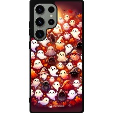 Coque Samsung Galaxy S23 Ultra - Silicone rigide noir Fantômes automne mignons