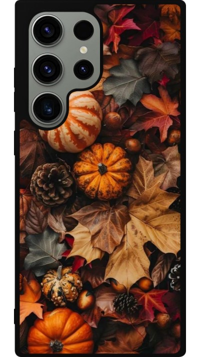 Coque Samsung Galaxy S23 Ultra - Silicone rigide noir Autumn 25 Pumpkin