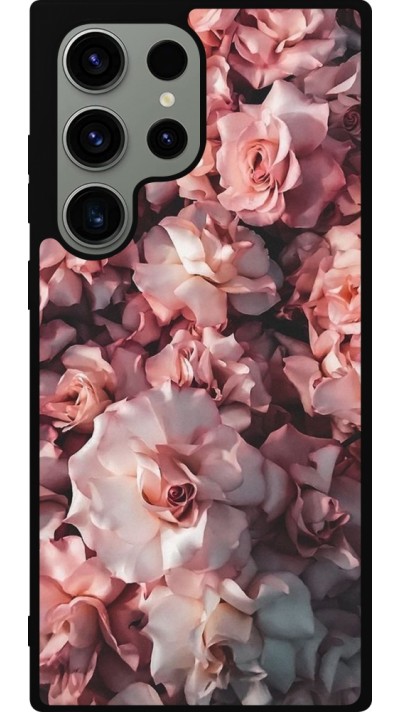 Samsung Galaxy S23 Ultra Case Hülle - Silikon schwarz Beautiful Roses