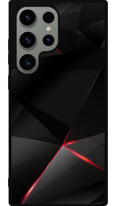 Samsung Galaxy S23 Ultra Case Hülle - Silikon schwarz Black Red Lines