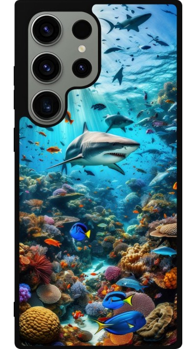 Samsung Galaxy S23 Ultra Case Hülle - Silikon schwarz Bora Bora Meer und Wunder