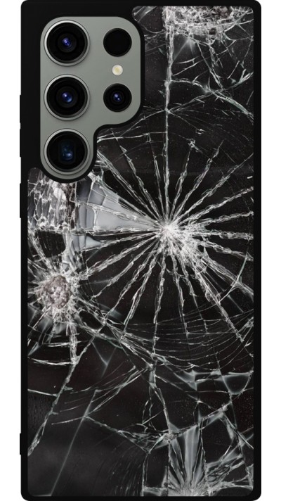 Samsung Galaxy S23 Ultra Case Hülle - Silikon schwarz Broken Screen