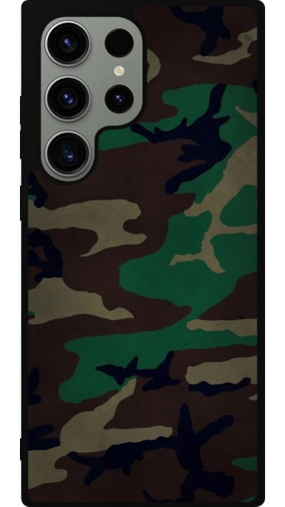 Samsung Galaxy S23 Ultra Case Hülle - Silikon schwarz Camouflage 3