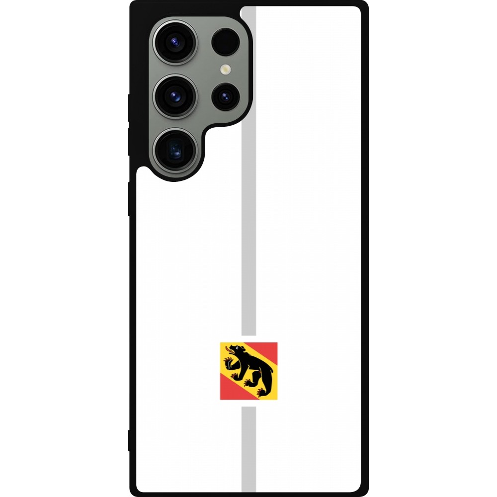 Samsung Galaxy S23 Ultra Case Hülle - Silikon schwarz Kanton BE weiss