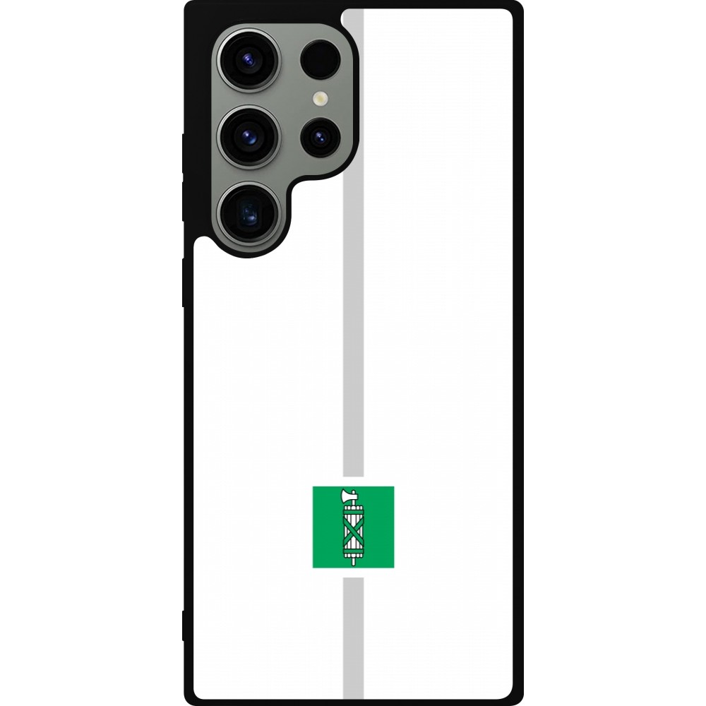 Samsung Galaxy S23 Ultra Case Hülle - Silikon schwarz Kanton SG weiss