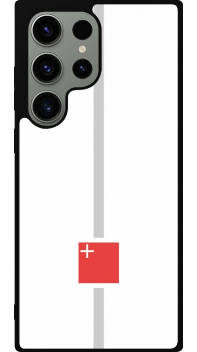Samsung Galaxy S23 Ultra Case Hülle - Silikon schwarz Kanton SZ weiss