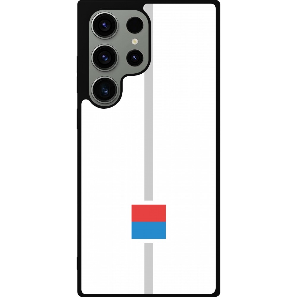 Coque Samsung Galaxy S23 Ultra - Silicone rigide noir Canton TI blanc
