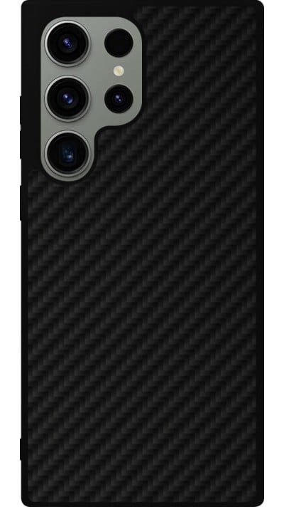 Samsung Galaxy S23 Ultra Case Hülle - Silikon schwarz Carbon Basic