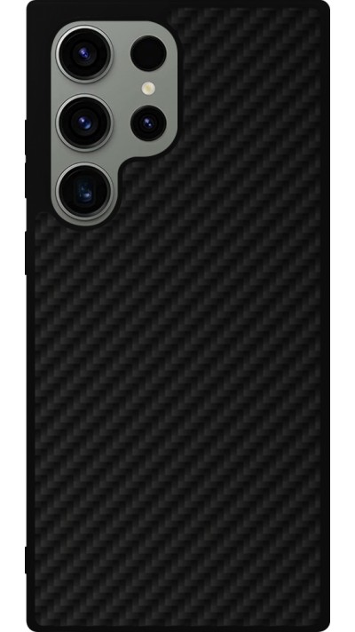Coque Samsung Galaxy S23 Ultra - Silicone rigide noir Carbon Basic