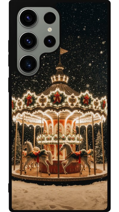 Coque Samsung Galaxy S23 Ultra - Silicone rigide noir Christmas 25 Carousel