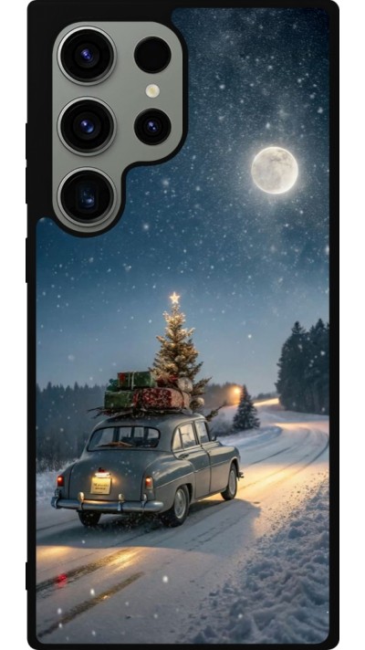 Coque Samsung Galaxy S23 Ultra - Silicone rigide noir Christmas 25 Car with Tree Xmas