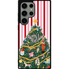 Coque Samsung Galaxy S23 Ultra - Silicone rigide noir Christmas 25 Happy Holiday