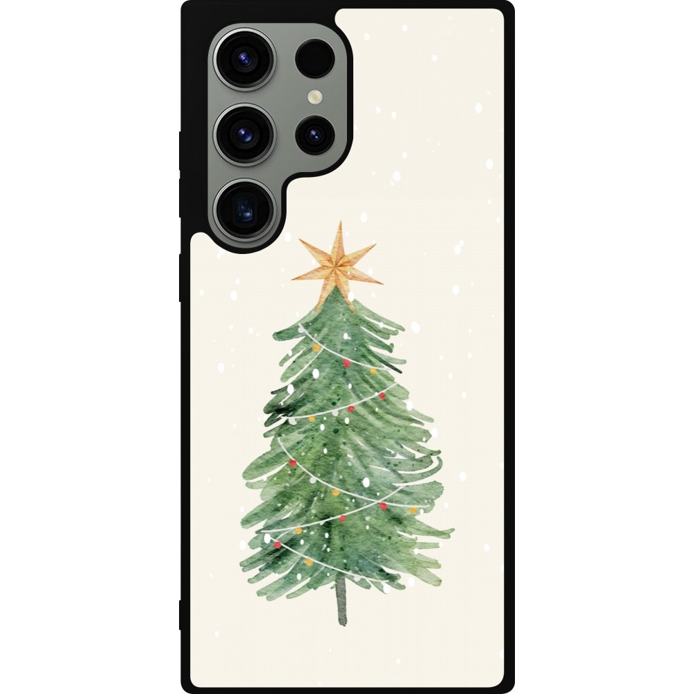 Coque Samsung Galaxy S23 Ultra - Silicone rigide noir Christmas 25 Sketch Tree
