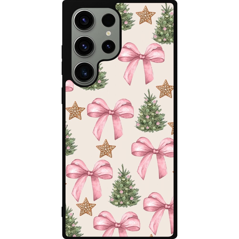 Coque Samsung Galaxy S23 Ultra - Silicone rigide noir Christmas 25 Vintage Ribbons