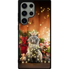 Coque Samsung Galaxy S23 Ultra - Silicone rigide noir Christmas 25 Xmas Cat