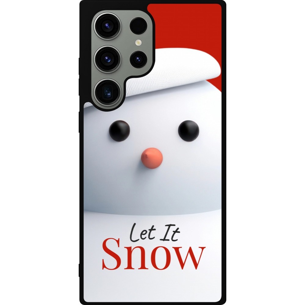 Coque Samsung Galaxy S23 Ultra - Silicone rigide noir Christmas 25 Xmas Snowman