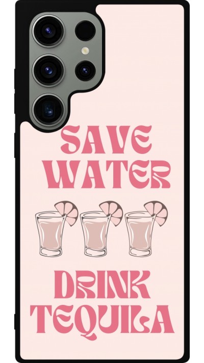 Coque Samsung Galaxy S23 Ultra - Silicone rigide noir Cocktail Save Water Drink Tequila