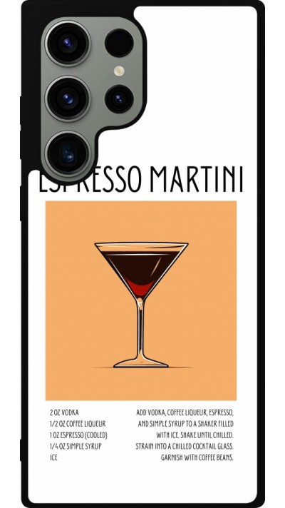 Samsung Galaxy S23 Ultra Case Hülle - Silikon schwarz Cocktail Rezept Espresso Martini
