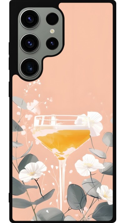 Samsung Galaxy S23 Ultra Case Hülle - Silikon schwarz Cocktail Flowers