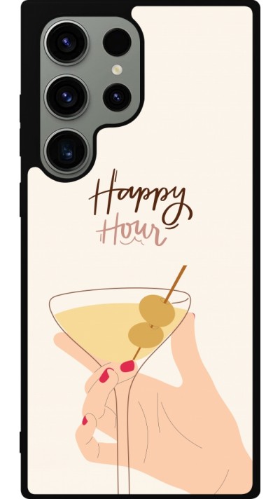 Samsung Galaxy S23 Ultra Case Hülle - Silikon schwarz Cocktail Happy Hour