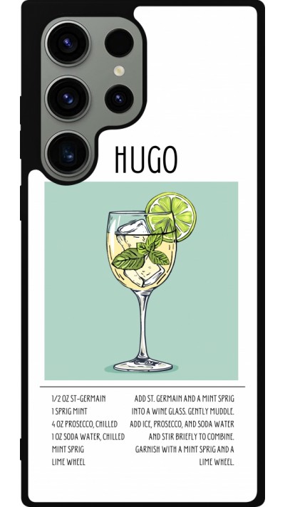 Coque Samsung Galaxy S23 Ultra - Silicone rigide noir Cocktail recette Hugo