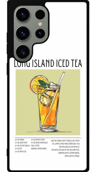 Samsung Galaxy S23 Ultra Case Hülle - Silikon schwarz Cocktail Rezept Long Island Ice Tea