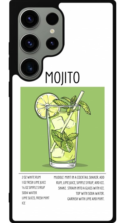 Samsung Galaxy S23 Ultra Case Hülle - Silikon schwarz Cocktail Rezept Mojito