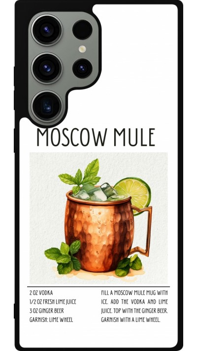 Samsung Galaxy S23 Ultra Case Hülle - Silikon schwarz Cocktail Rezept Moscow Mule