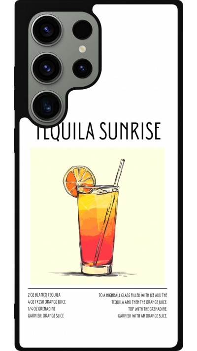 Samsung Galaxy S23 Ultra Case Hülle - Silikon schwarz Cocktail Rezept Tequila Sunrise