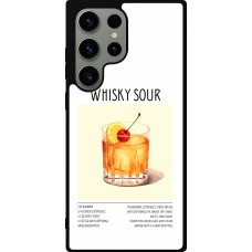 Coque Samsung Galaxy S23 Ultra - Silicone rigide noir Cocktail recette Whisky Sour