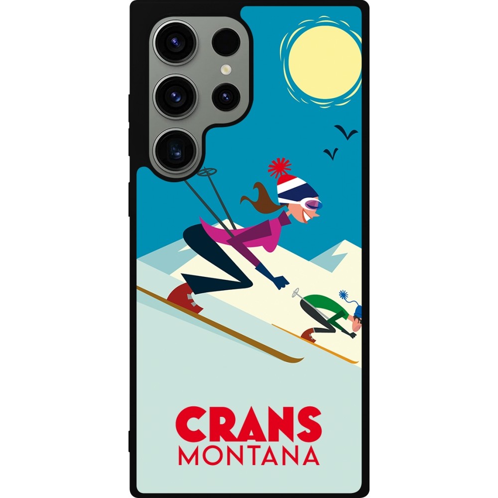 Samsung Galaxy S23 Ultra Case Hülle - Silikon schwarz Crans-Montana Ski Downhill