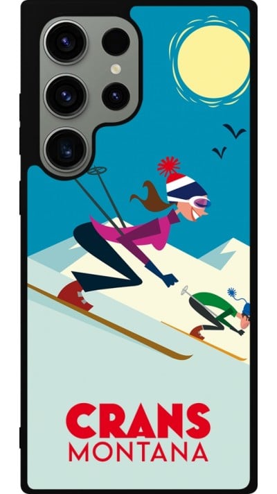 Samsung Galaxy S23 Ultra Case Hülle - Silikon schwarz Crans-Montana Ski Downhill