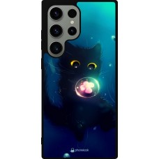 Coque Samsung Galaxy S23 Ultra - Silicone rigide noir Cute Cat Bubble