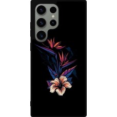 Samsung Galaxy S23 Ultra Case Hülle - Silikon schwarz Dark Flowers