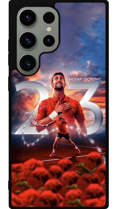 Coque Samsung Galaxy S23 Ultra - Silicone rigide noir Djokovic 23 Grand Slam