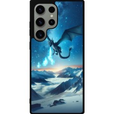 Coque Samsung Galaxy S23 Ultra - Silicone rigide noir Dragon nocturne montagne