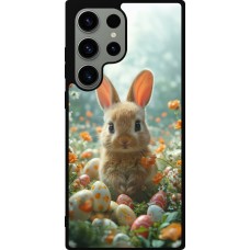 Samsung Galaxy S23 Ultra Case Hülle - Silikon schwarz Easter 2026 Rabbit in the garden