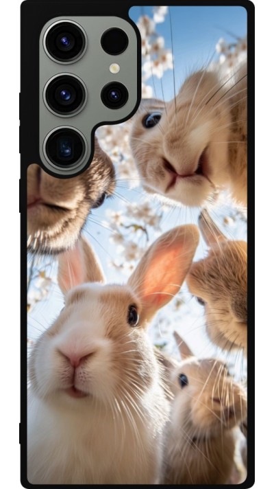 Samsung Galaxy S23 Ultra Case Hülle - Silikon schwarz Easter 2026 Rabbits