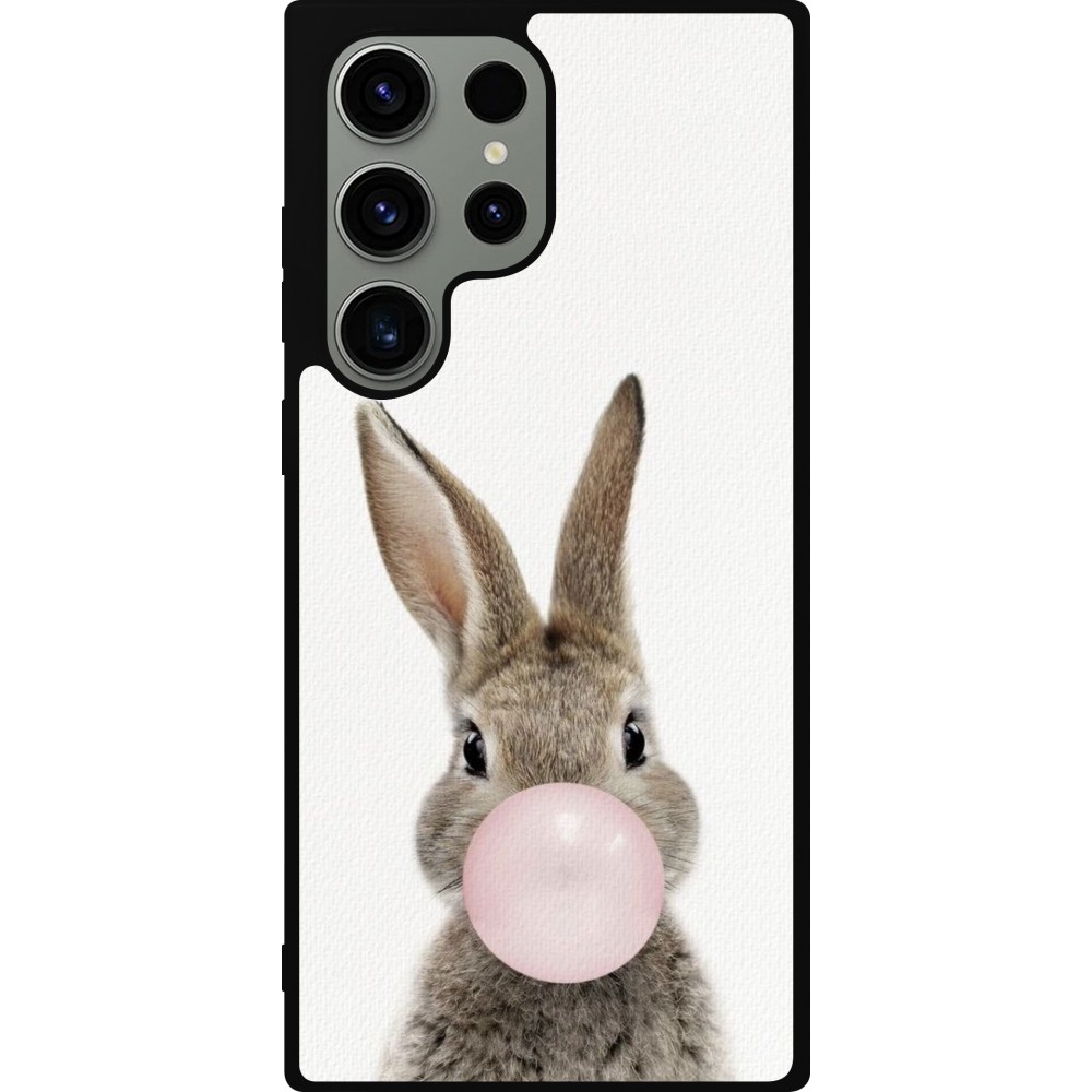 Samsung Galaxy S23 Ultra Case Hülle - Silikon schwarz Easter 2023 bubble gum bunny