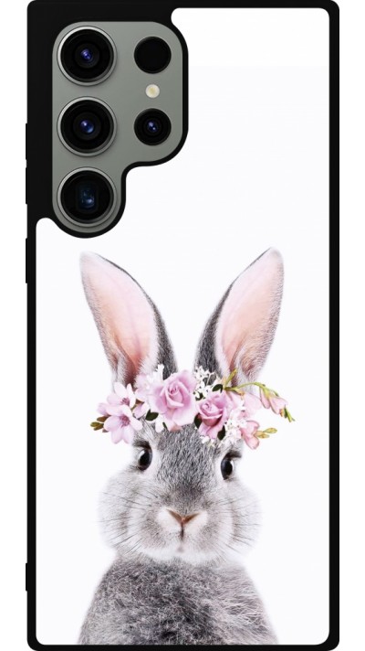 Samsung Galaxy S23 Ultra Case Hülle - Silikon schwarz Easter 2023 flower bunny