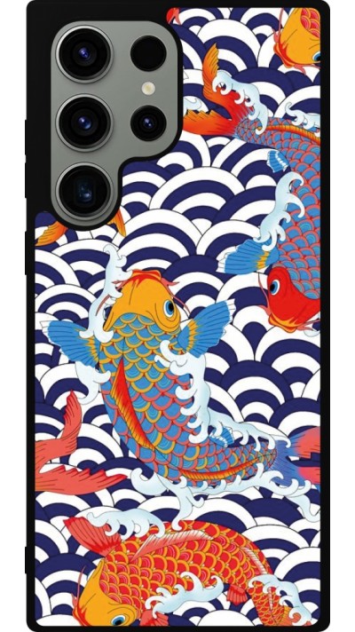 Samsung Galaxy S23 Ultra Case Hülle - Silikon schwarz Easter 2023 japanese fish