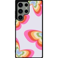 Samsung Galaxy S23 Ultra Case Hülle - Silikon schwarz Easter 2024 rainbow butterflies