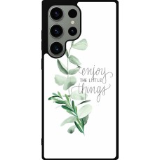 Coque Samsung Galaxy S23 Ultra - Silicone rigide noir Enjoy the little things