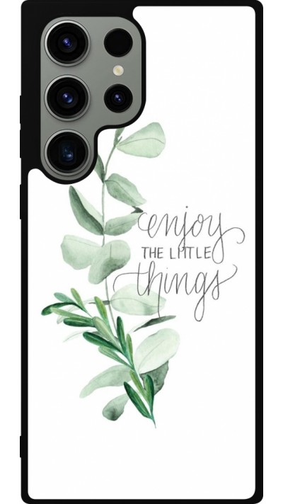 Coque Samsung Galaxy S23 Ultra - Silicone rigide noir Enjoy the little things