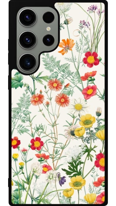 Coque Samsung Galaxy S23 Ultra - Silicone rigide noir Flora Botanical Wildlife