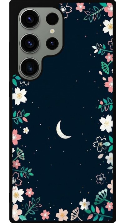 Coque Samsung Galaxy S23 Ultra - Silicone rigide noir Flowers space