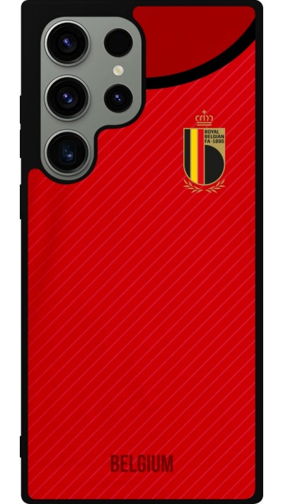 Coque Samsung Galaxy S23 Ultra - Silicone rigide noir Maillot de football Belgique 2022 personnalisable
