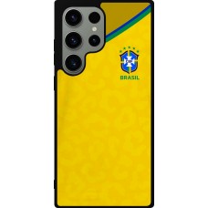 Coque Samsung Galaxy S23 Ultra - Silicone rigide noir Maillot de football Brésil 2022 personnalisable