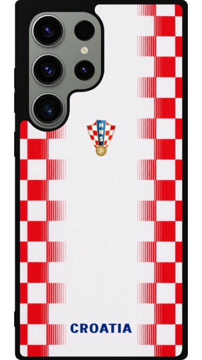 Coque Samsung Galaxy S23 Ultra - Silicone rigide noir Maillot de football Croatie 2026 personnalisable
